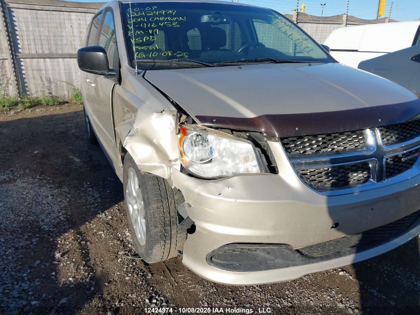 2014 Dodge Grand Caravan Se/Sxt VIN: 2C4RDGBG6ER416453 Lot: 12424974