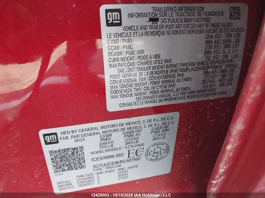 3GTUUCE86RG407982 2024 GMC SIERRA photo no. 18