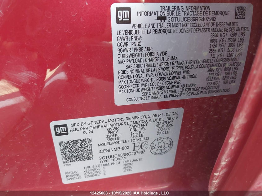 3GTUUCE86RG407982 2024 GMC SIERRA photo no. 9