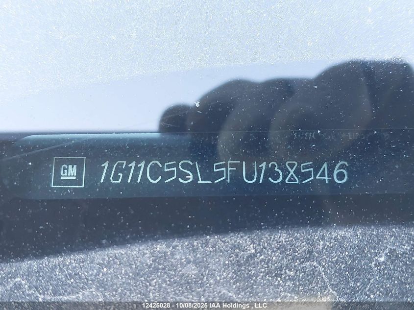 2015 Chevrolet Malibu 1Lt VIN: 1G11C5SL5FU138546 Lot: 12425028