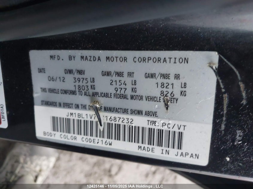 JM1BL1V79C1687232 2012 MAZDA 3 photo no. 9