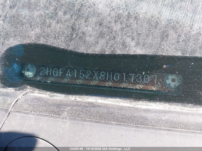 2008 Honda Civic Dx/Dx-A VIN: 2HGFA152X8H017307 Lot: 12425149