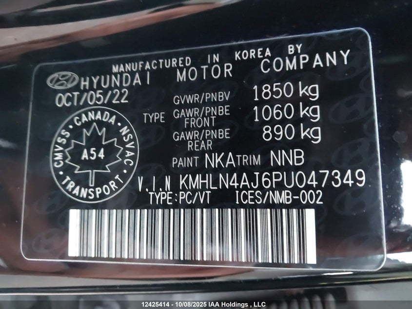 KMHLN4AJ6PU047349 2023 HYUNDAI ELANTRA photo no. 9