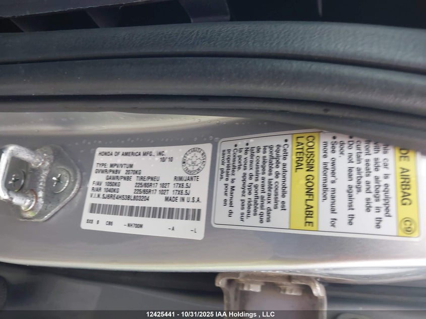5J6RE4H53BL803204 2011 HONDA CR-V photo no. 19