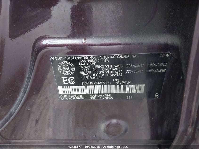 2T3RFREV9JW777854 2018 TOYOTA RAV 4 photo no. 17