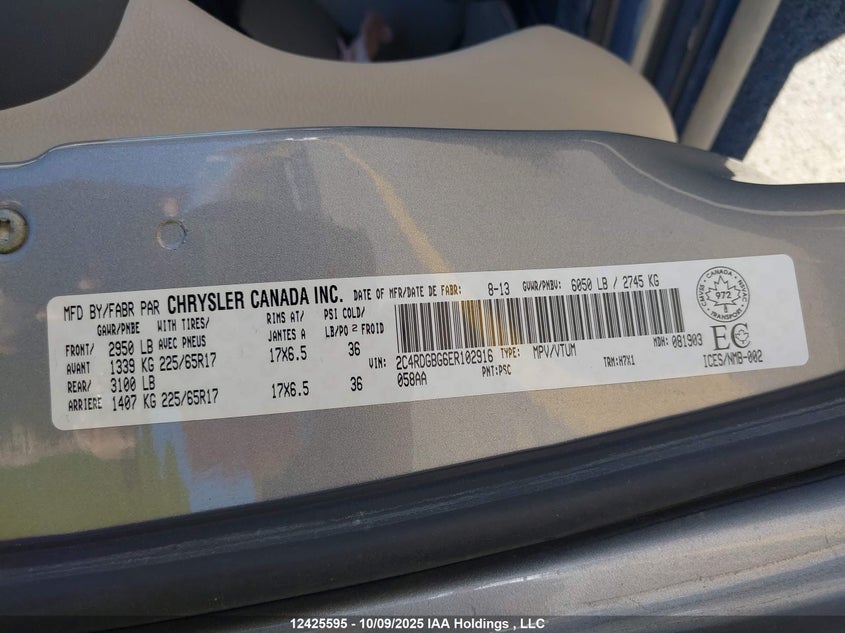 2C4RDGBG6ER102916 2014 DODGE CARAVAN photo no. 9