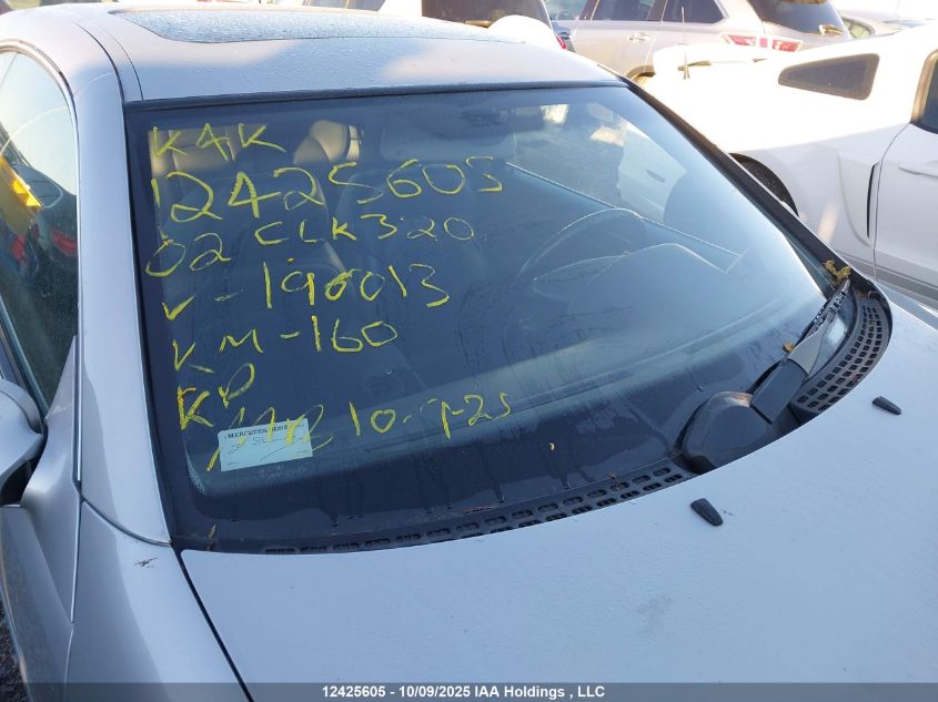 2002 Mercedes-Benz Clk 320 VIN: WDBLJ65G82F196013 Lot: 12425605