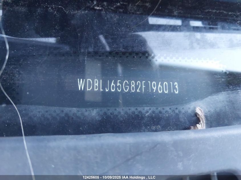 2002 Mercedes-Benz Clk 320 VIN: WDBLJ65G82F196013 Lot: 12425605