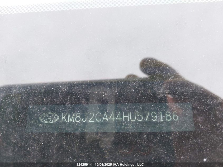 2017 Hyundai Tucson Se VIN: KM8J2CA44HU579186 Lot: 12425914