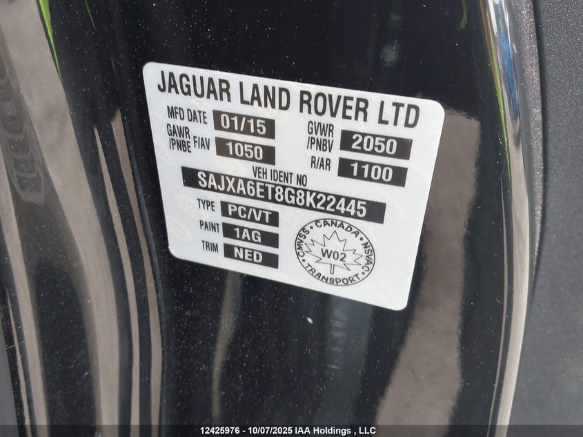 2016 Jaguar F-Type VIN: SAJXA6ET8G8K22445 Lot: 12425976