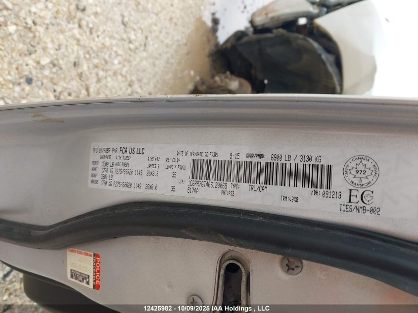 2016 Ram 1500 Slt VIN: 1C6RR7GT4GS120069 Lot: 12425982