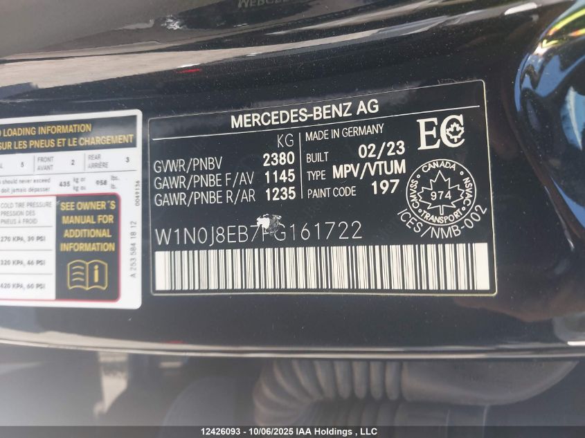 2023 Mercedes-Benz Glc Coupe 300 4Matic VIN: W1N0J8EB7PG161722 Lot: 12426093