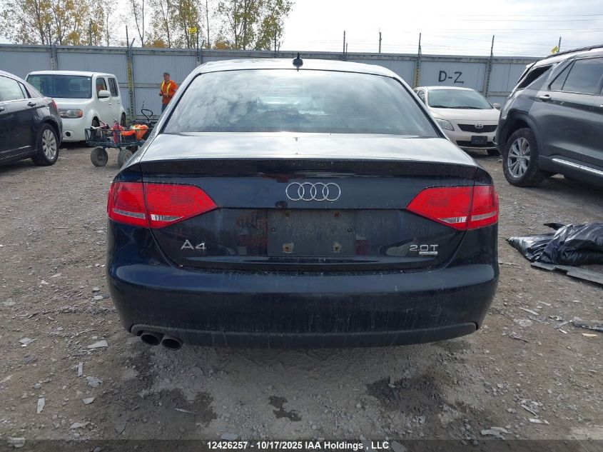 2010 Audi A4 Premium VIN: WAUBFCFL7AN020192 Lot: 12426257