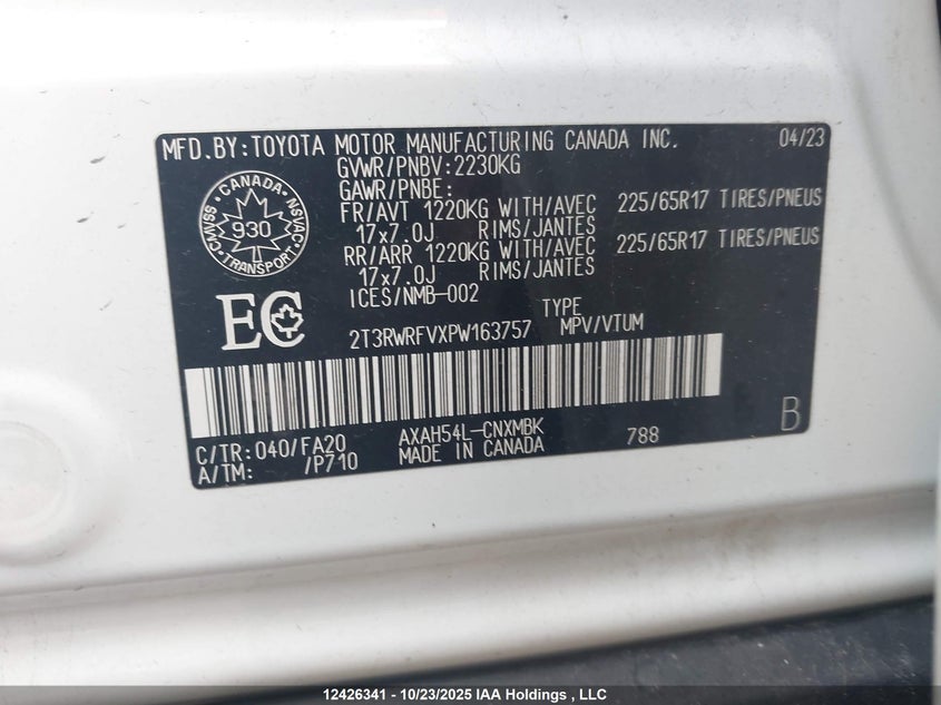 2T3RWRFVXPW163757 2023 TOYOTA RAV 4 photo no. 9