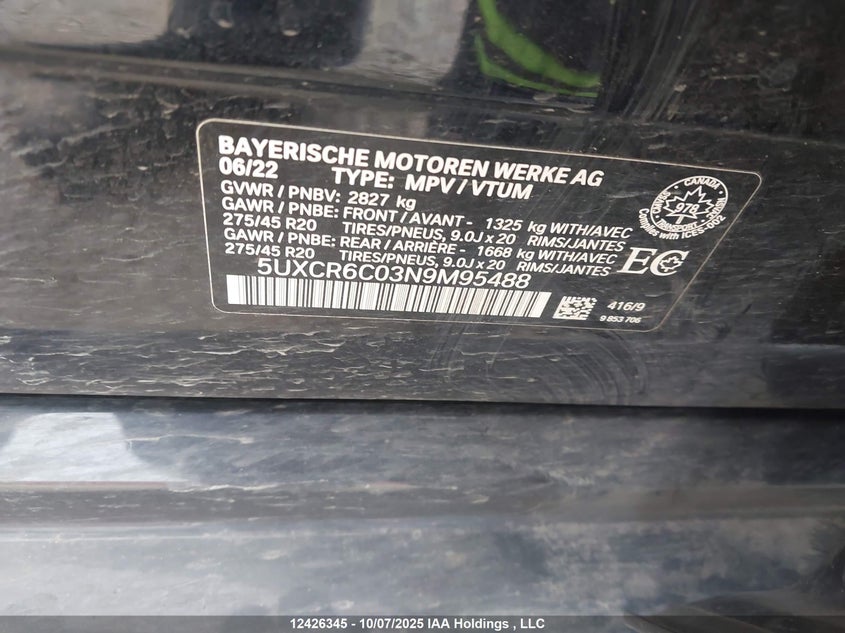 5UXCR6C03N9M95488 2022 BMW X5 photo no. 16