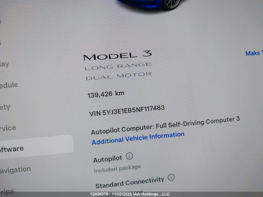 5YJ3E1EB5NF117483 2022 TESLA MODEL 3 photo no. 15