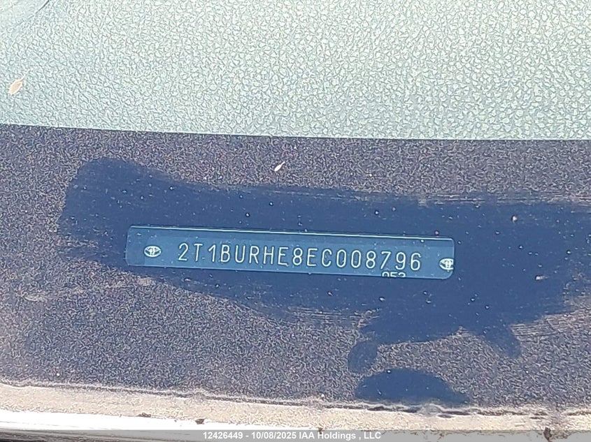 2T1BURHE8EC008796 2014 TOYOTA COROLLA photo no. 9