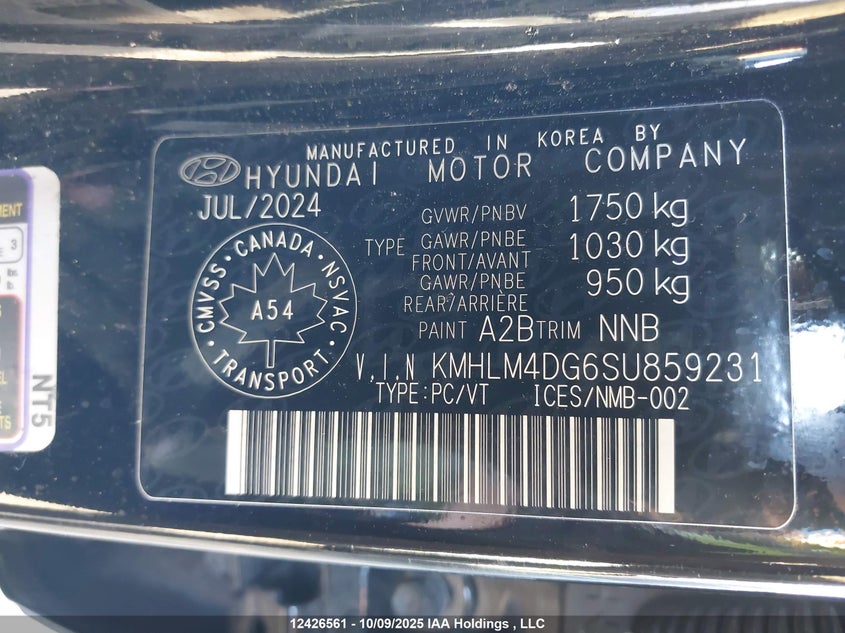 KMHLM4DG6SU859231 2025 HYUNDAI ELANTRA photo no. 9