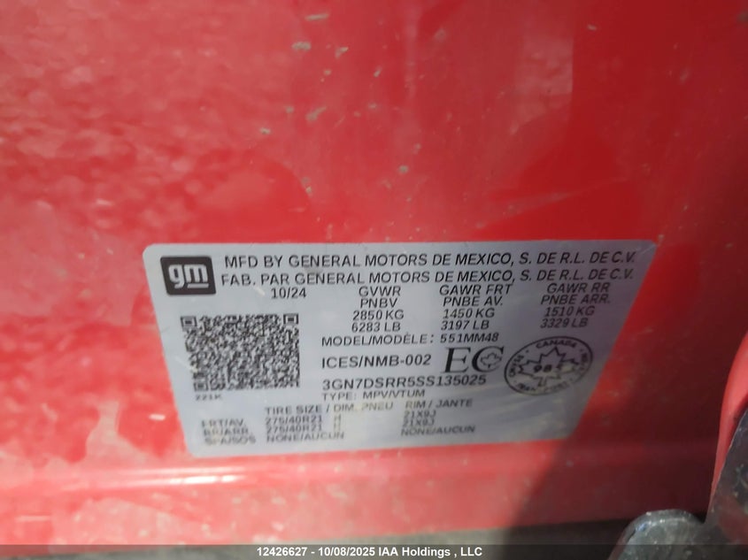3GN7DSRR5SS135025 2025 CHEVROLET EQUINOX photo no. 9