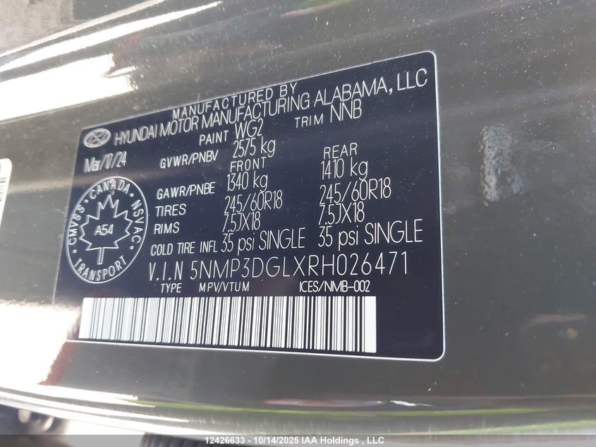 5NMP3DGLXRH026471 2024 HYUNDAI SANTA FE photo no. 9