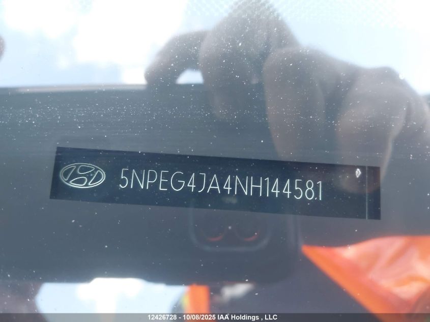 2022 Hyundai Sonata Preferred VIN: 5NPEG4JA4NH144581 Lot: 12426728