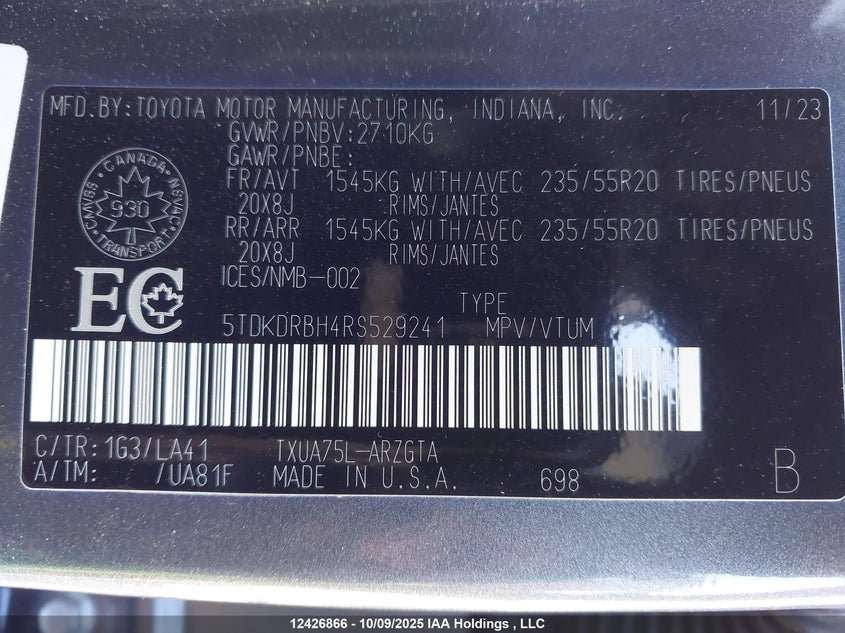 5TDKDRBH4RS529241 2024 TOYOTA HIGHLANDER photo no. 19