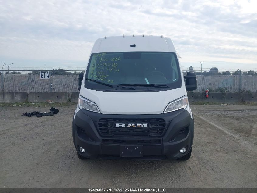 2025 Ram Promaster 2500 2500 High VIN: 3C6LRVCG5SE539451 Lot: 12426887