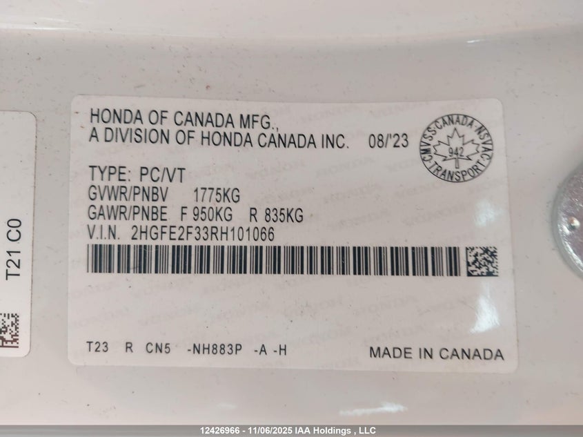 2HGFE2F33RH101066 2024 HONDA CIVIC photo no. 9