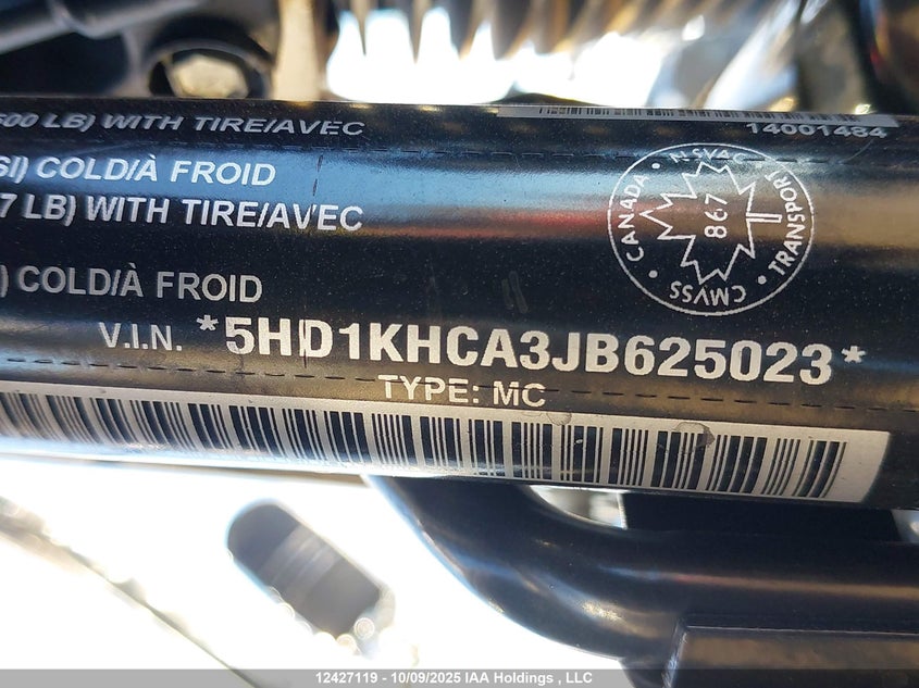 2018 Harley-Davidson Fltrx Road Glide VIN: 5HD1KHCA3JB625023 Lot: 12427119