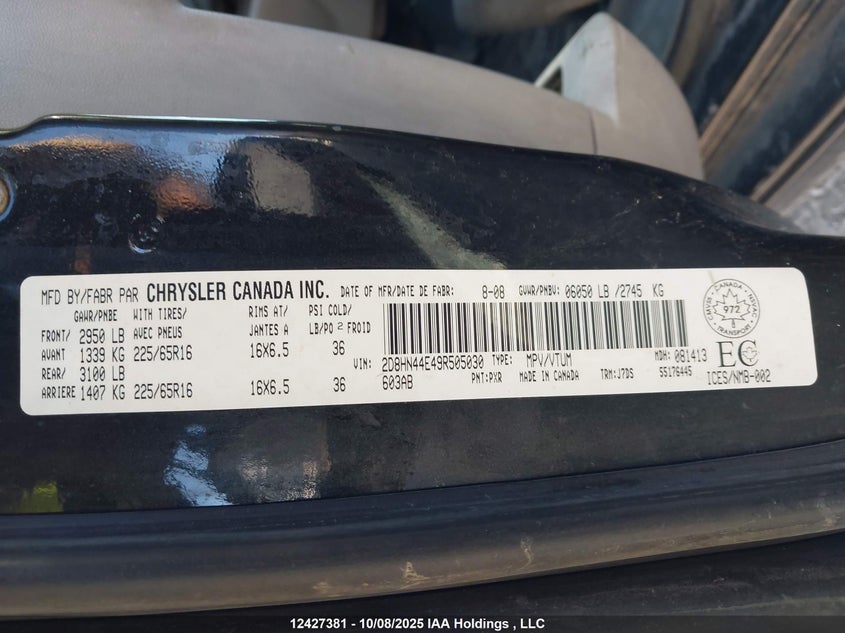 2D8HN44E49R505030 2009 DODGE CARAVAN photo no. 9