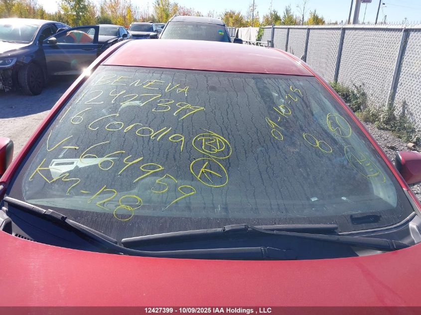 2016 Toyota Corolla Le VIN: 2T1BURHE9GC664959 Lot: 12427399