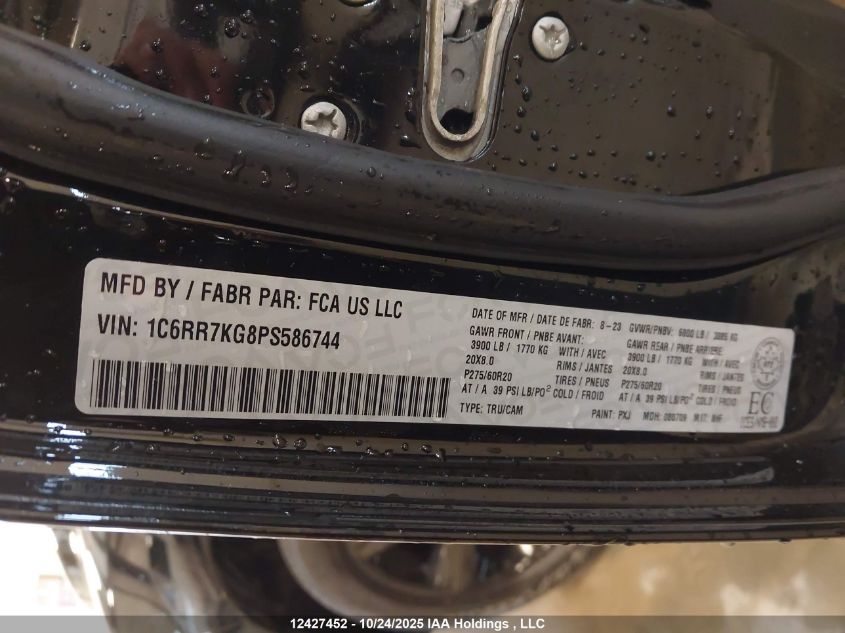 2023 Ram 1500 Classic Tradesman VIN: 1C6RR7KG8PS586744 Lot: 12427452