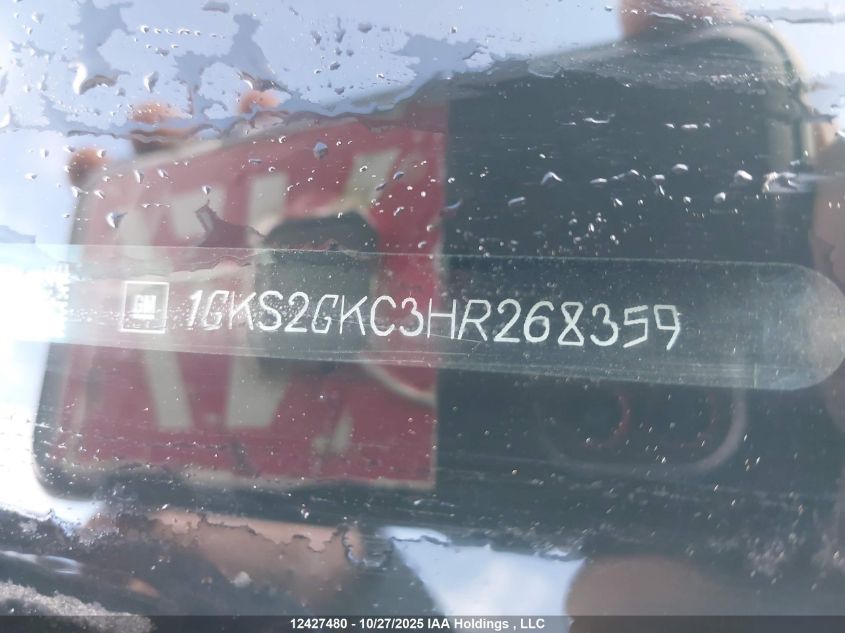 2017 GMC Yukon Xl K1500 Slt VIN: 1GKS2GKC3HR268359 Lot: 12427480
