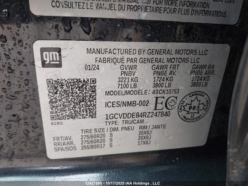 1GCVDDE84RZ247840 2024 CHEVROLET SILVERADO photo no. 9