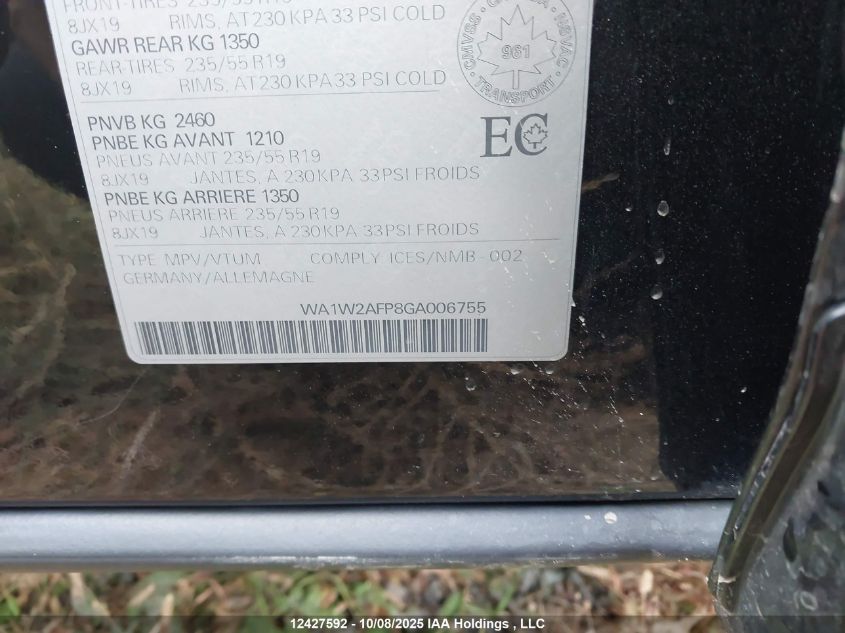 2016 Audi Q5 2.0T Technik VIN: WA1W2AFP8GA006755 Lot: 12427592