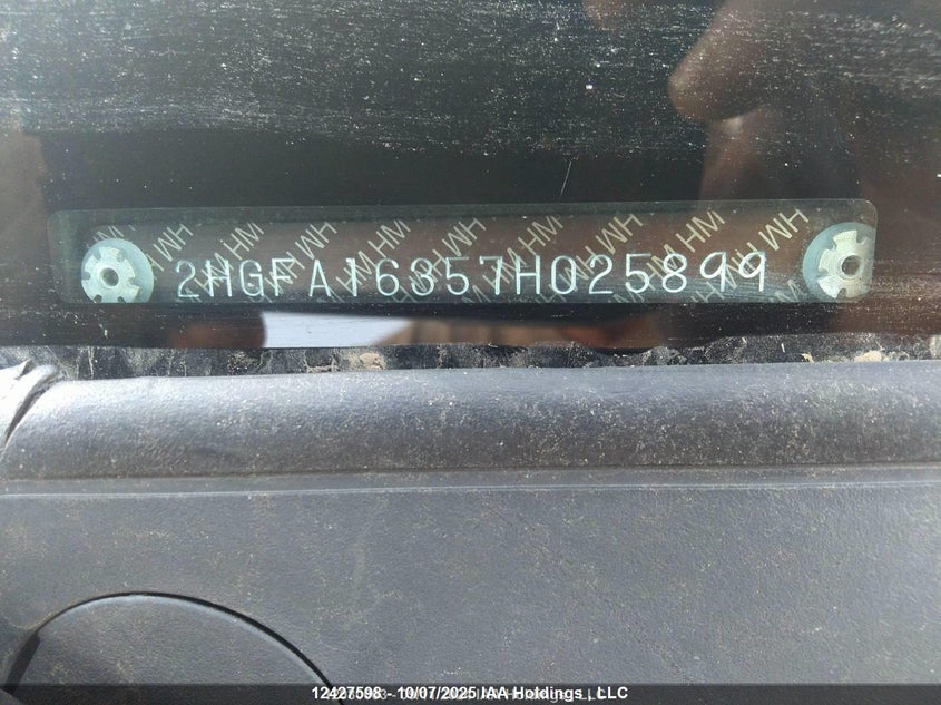 2007 Honda Civic Sdn VIN: 2HGFA16357H025899 Lot: 12427598