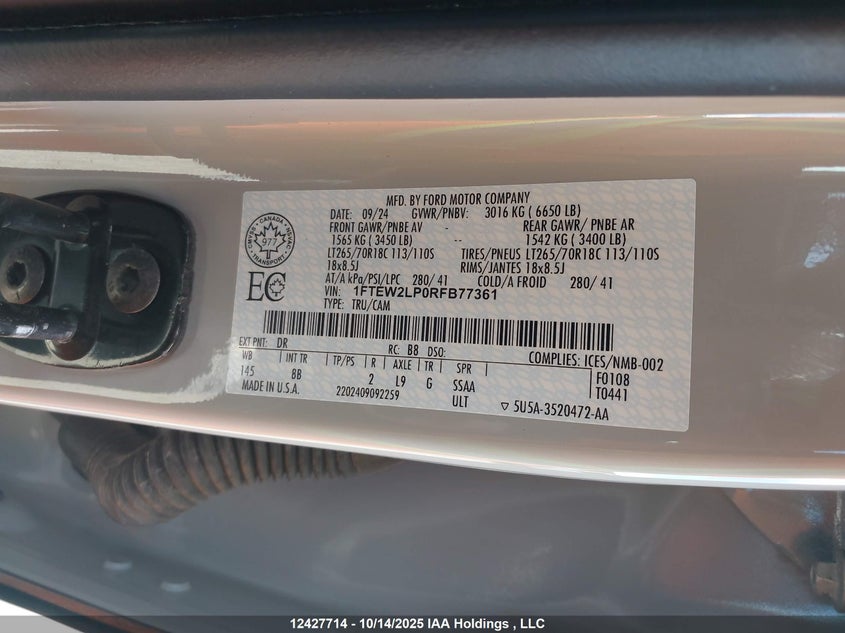 1FTEW2LP0RFB77361 2024 FORD F-150 photo no. 19