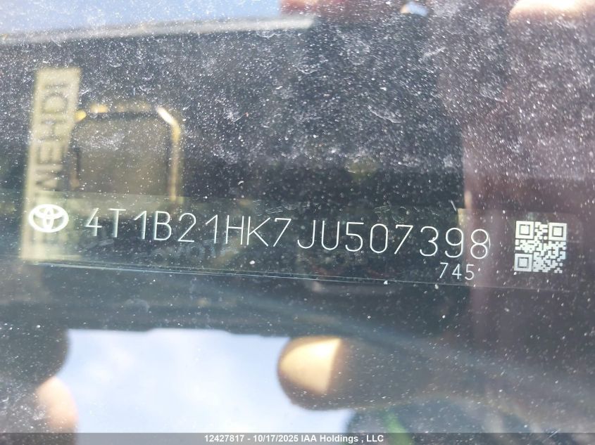2018 Toyota Camry VIN: 4T1B21HK7JU507398 Lot: 12427817