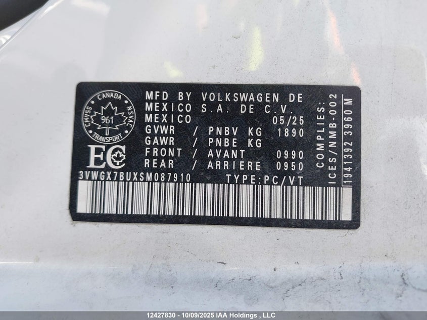 3VWGX7BUXSM087910 2025 VOLKSWAGEN JETTA photo no. 9