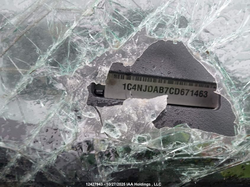 2012 Jeep Compass Sport/North VIN: 1C4NJDAB7CD671463 Lot: 12427943