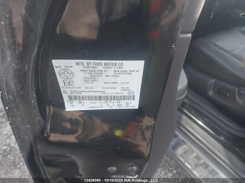 2009 FORD ESCAPE SPORT UTILITY VEHICLE 3.0L V-6 DOHC, VVT, 240HP