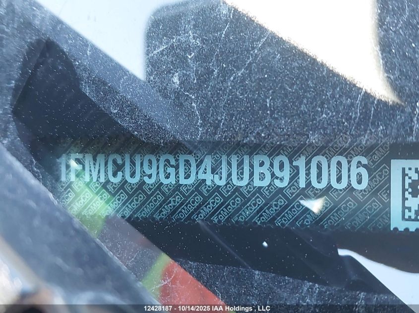 2018 Ford Escape Se VIN: 1FMCU9GD4JUB91006 Lot: 12428187