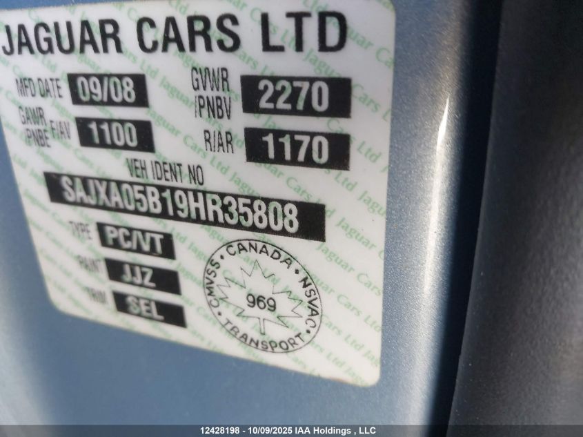 2009 Jaguar Xf Luxury VIN: SAJXA05B19HR35808 Lot: 12428198