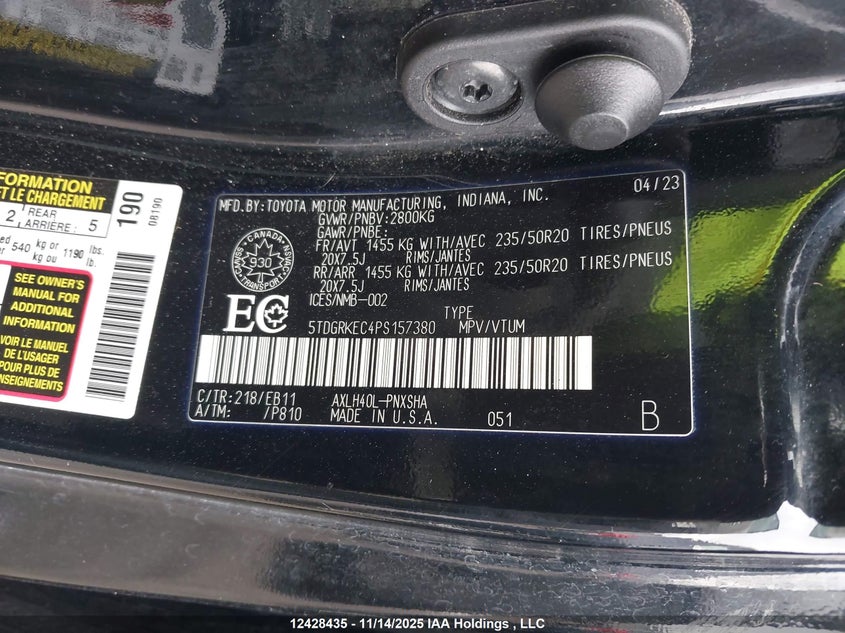 5TDGRKEC4PS157380 2023 TOYOTA SIENNA photo no. 9