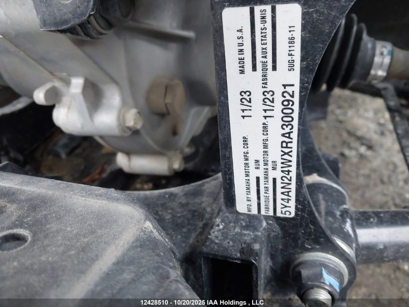 2024 Yamaha Yxf850 VIN: 5Y4AN24WXRA300921 Lot: 12428510