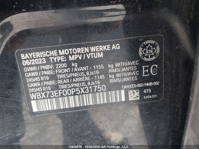 2023 BMW X1 xDrive28I VIN: WBX73EF00P5X31750 Lot: 12428576