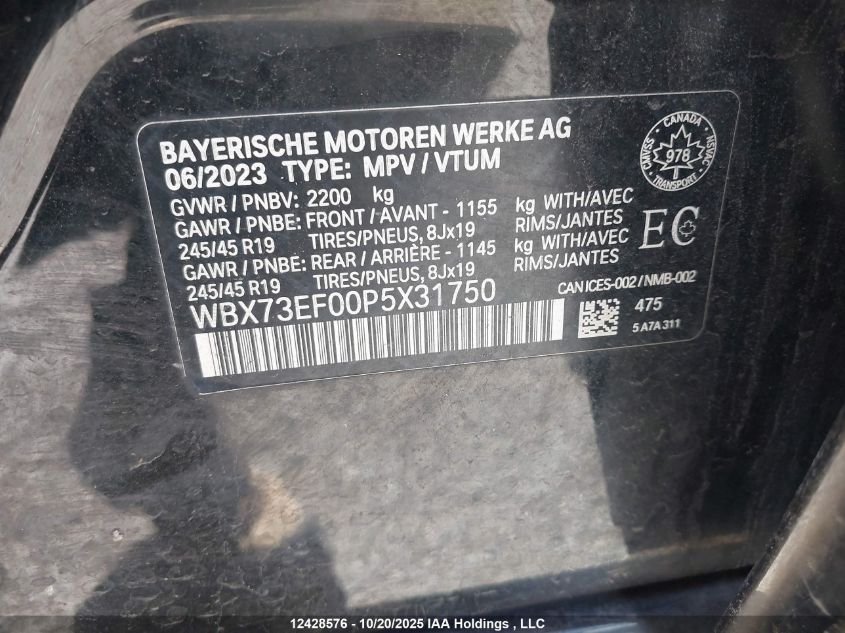 2023 BMW X1 xDrive28I VIN: WBX73EF00P5X31750 Lot: 12428576