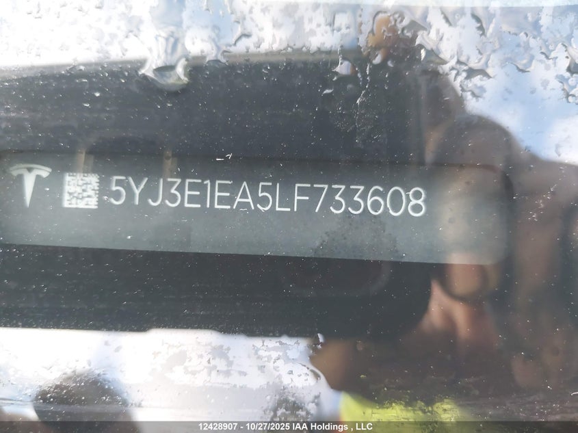 5YJ3E1EA5LF733608 2020 TESLA MODEL 3 photo no. 19