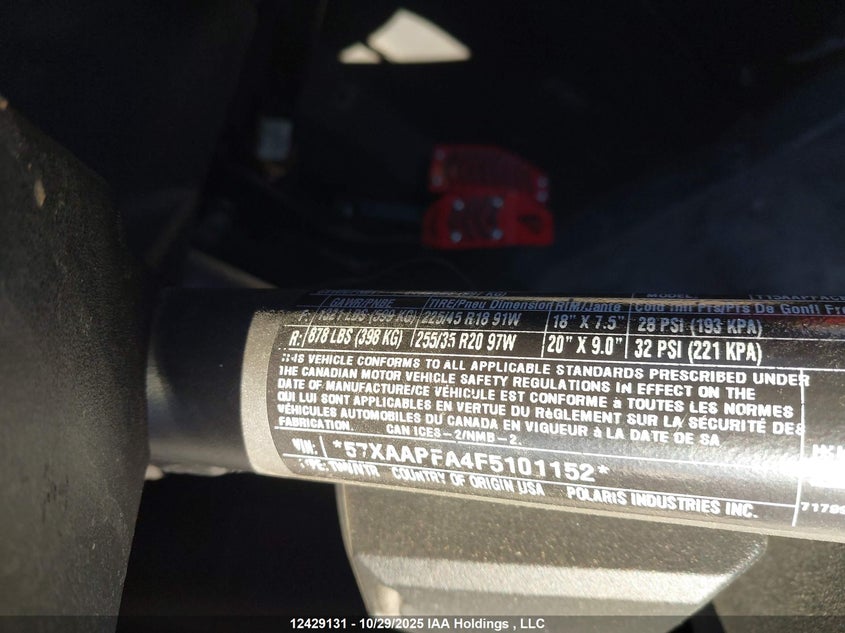 57XAAPFA4F5101152 2015 POLARIS SLINGSHOT photo no. 10
