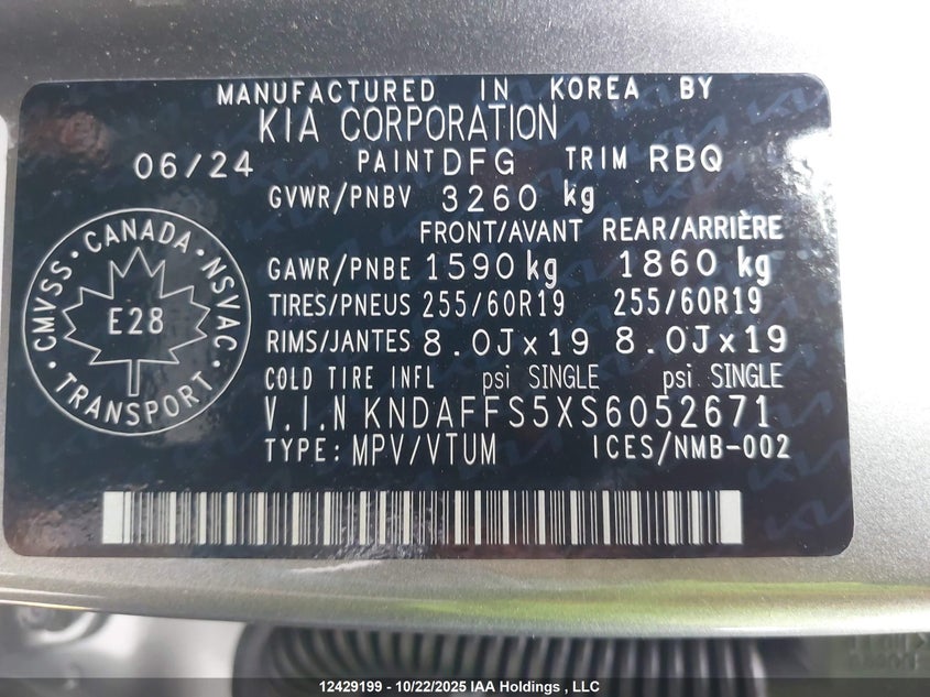 KNDAFFS5XS6052671 2025 KIA EV9 photo no. 18